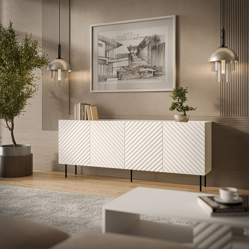 Cama LUCCA 4D chest of drawers, 200x40x80, white