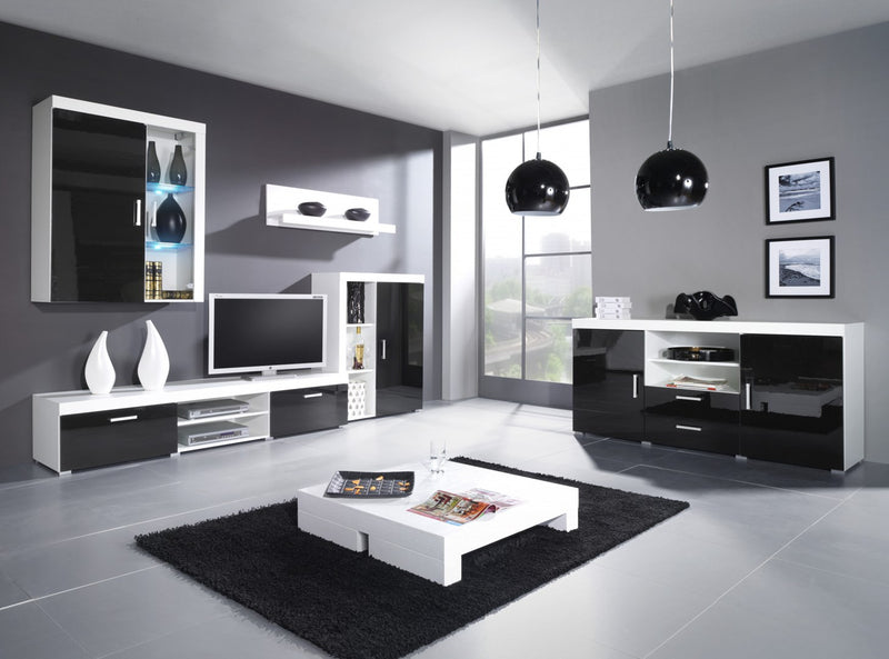 Cama bookcase SAMBA white/black gloss
