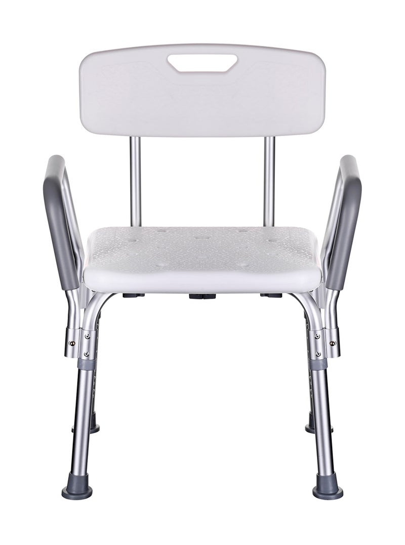 Shower chair with backrest and armrests