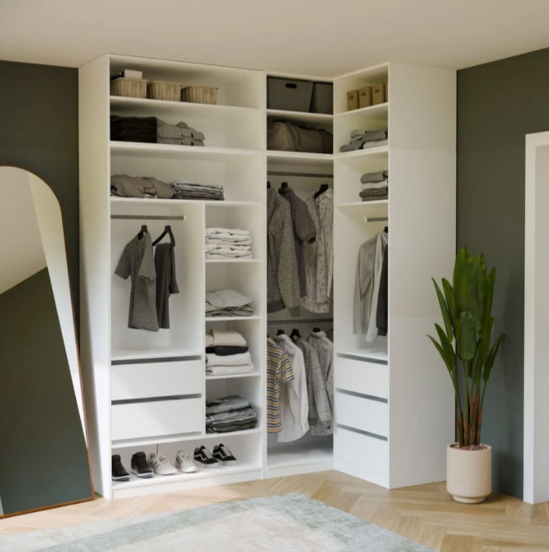 OPENO 100 WHITE Extension Unit – Modular Wardrobe Shelf, 100 cm, for the Bedroom