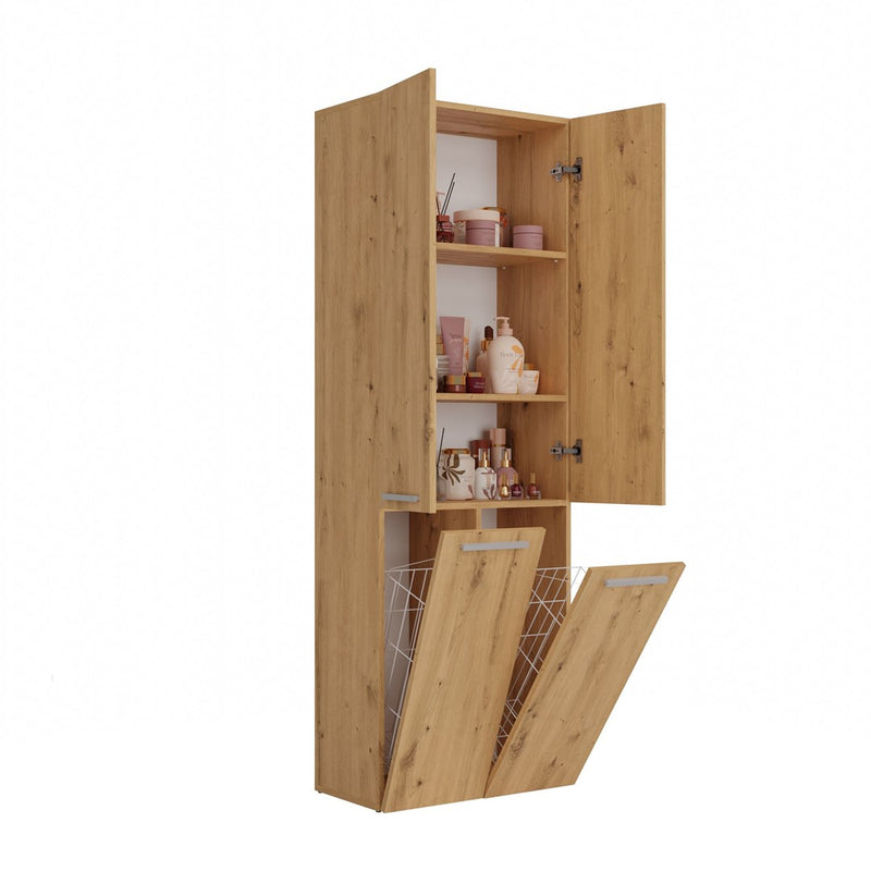 Meuble de rangement de salle de bain Topeshop NEL 2K DD ART KPL chêne