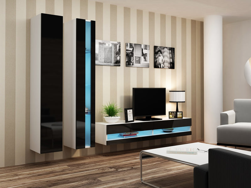 Cama Shelf unit VIGO NEW 180/40/30 white/black gloss