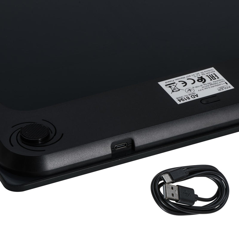 Bathroom scale ADLER AD 8194s STRIPES rechargeable USB-C Black