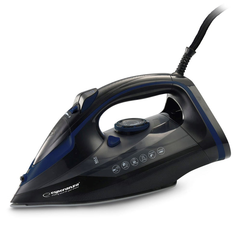 Esperanza EHI012  Steam iron, ceramic soleplate, black, 2600W