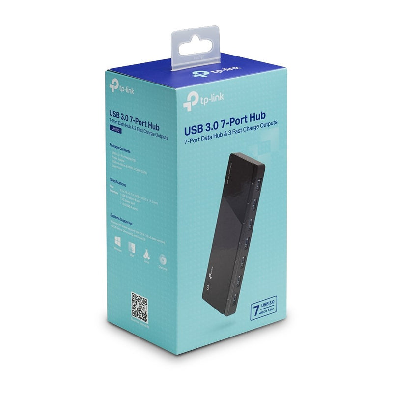 TP-Link USB 3.0 7-Port Hub with UK power adaptor and 1m USB 3.0 cable - UH700