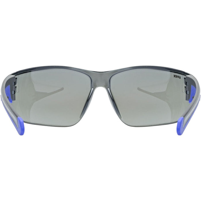 UVEX Equate cycling glasses, black/blue matt/mirror blue