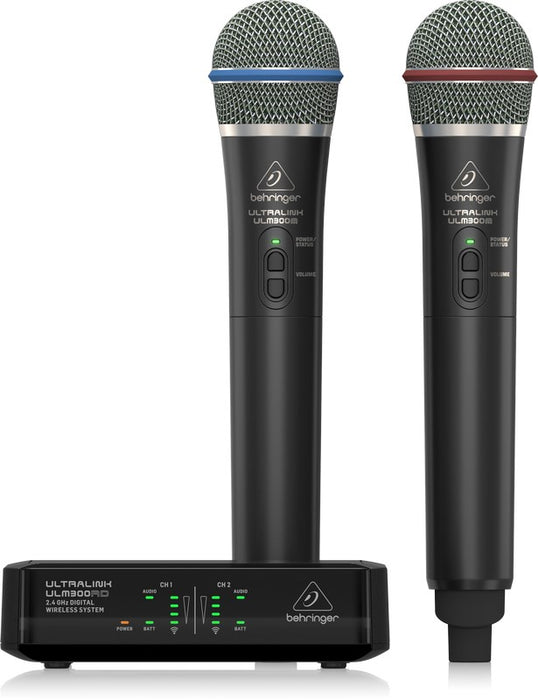 Behringer ULM302MIC - 2.4 GHz Digital Wireless System with 2 Handheld Microphones and Receiver