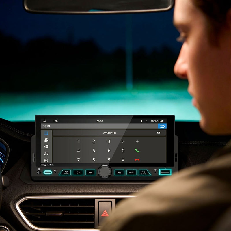 Kruger&Matz KM2017 1DIN CarPlay/AndroidAuto car radio