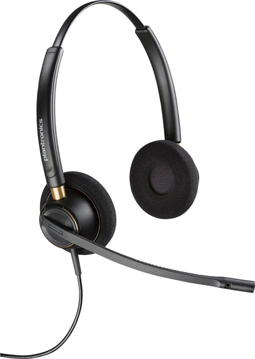 Poly EncorePro 520 - EncorePro 500 series - headset - on-ear - wired - Quick Disconnect - black - Certified for Skype for Business, UC certified