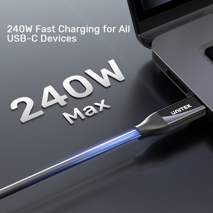 UNITEK USB4 USB cable USB4 Gen 2x2 USB C 40 Gbit/s 240 W Black