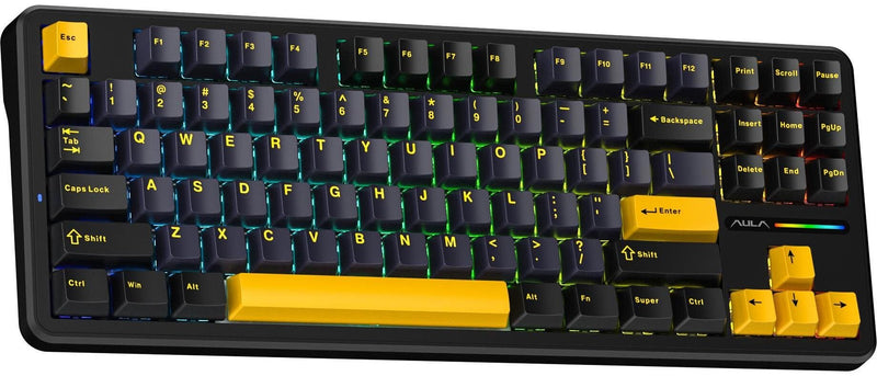 AULA Gasket F87 Thunder Black GrayWood RGB Keyboard