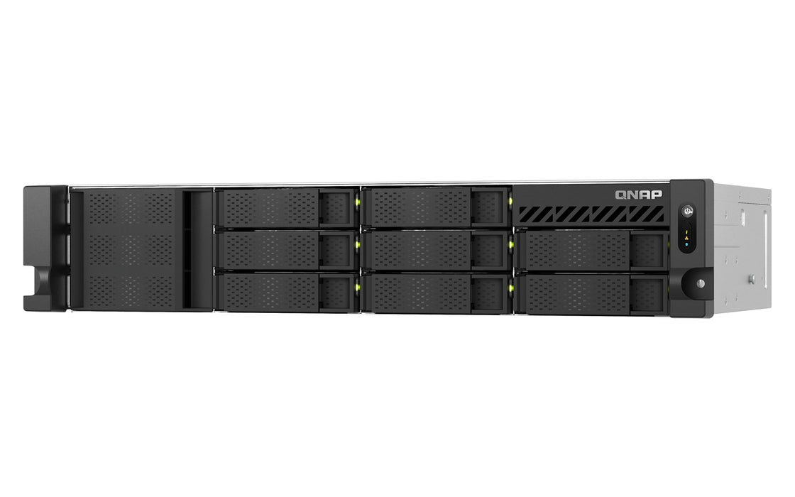 Qnap TS-855eU-RP-8G, 2U, 8 x 2.5"/3.5" SATA, Intel Atom C5125 8C/8T, 8 GB SODIMM DDR4 (max. 64GB ), 2 x 2.5GbERedundant PSU