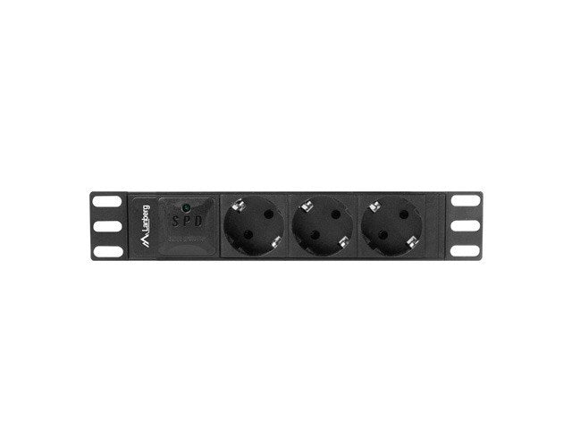 LANBERG POWER STRIP 10" RACK (1U, 16A, 3X SHUKO)