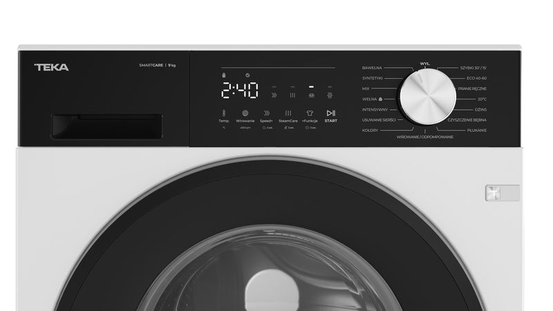 Teka WM 20941 W PL washing machine, 9 kg, 1400 RPM, white, black