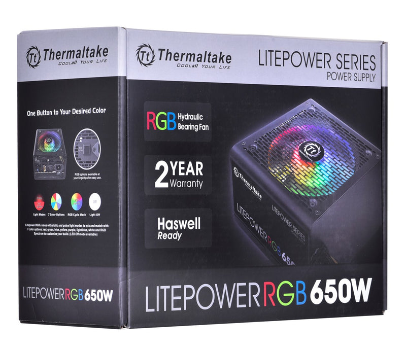 Power supply Thermaltake Litepower RGB PS-LTP-0650NHSANE-1 (650 W; Active; 120 mm)