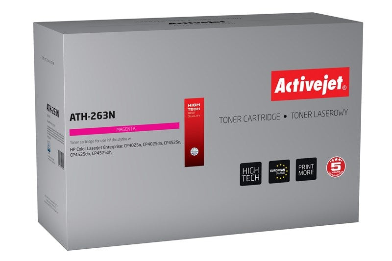 Activejet ATH-263N toner for HP printer; HP CE263A replacement; Supreme; 11000 pages; magenta