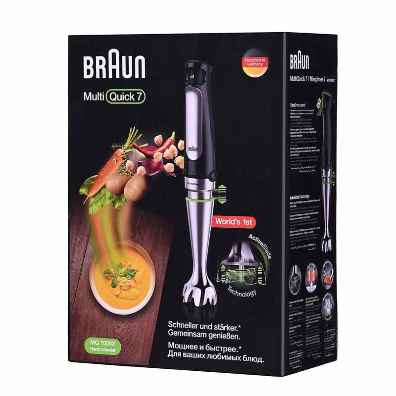 Braun MultiQuick 7 MQ7000X 0.6 L Immersion blender 1000 W Black, Stainless steel