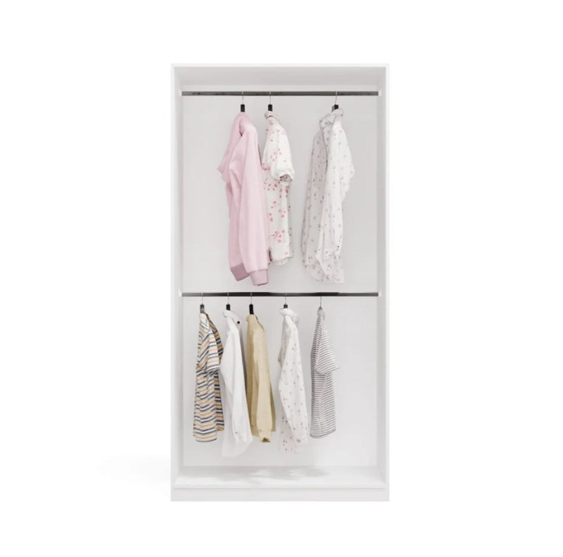 OPENO 2W WHITE Wardrobe – Modular Wardrobe with 2 Rails for the Bedroom