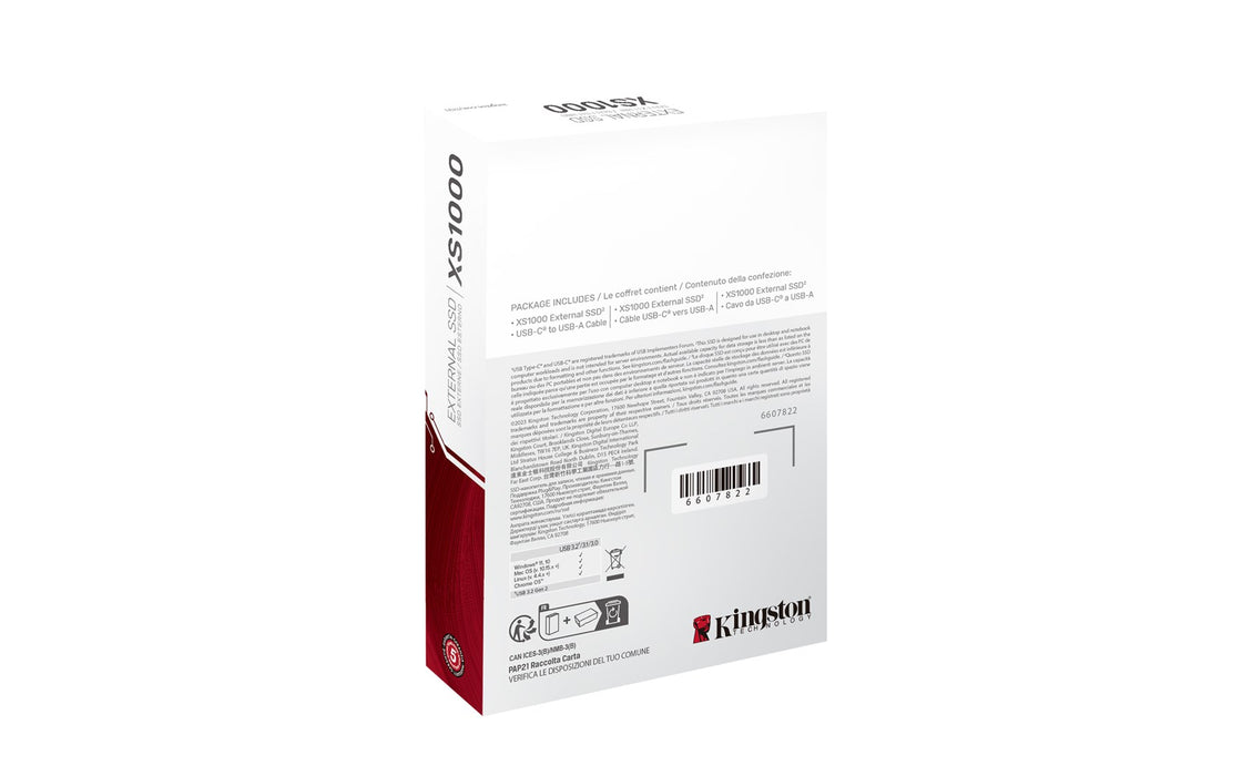 Kingston XS1000 - SSD - 2 TB - external (portable) - USB 3.2 Gen 2 (USB-C connector)