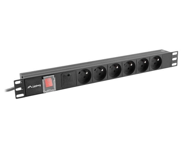 LANBERG POWER STRIP PDU RACK 19" (1U, 16A, 6X 230V PL, 2m)