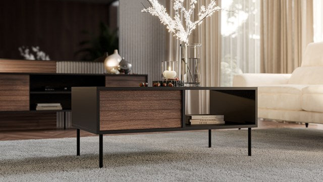 Cama CORTINA Bench/Table 100x55x45 black/walnut