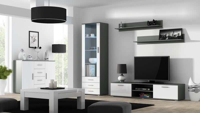 Cama living room sideboard UNI grey/white gloss