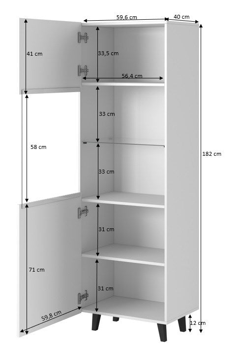 Vitrine PAFOS 60x40x182 noir mat