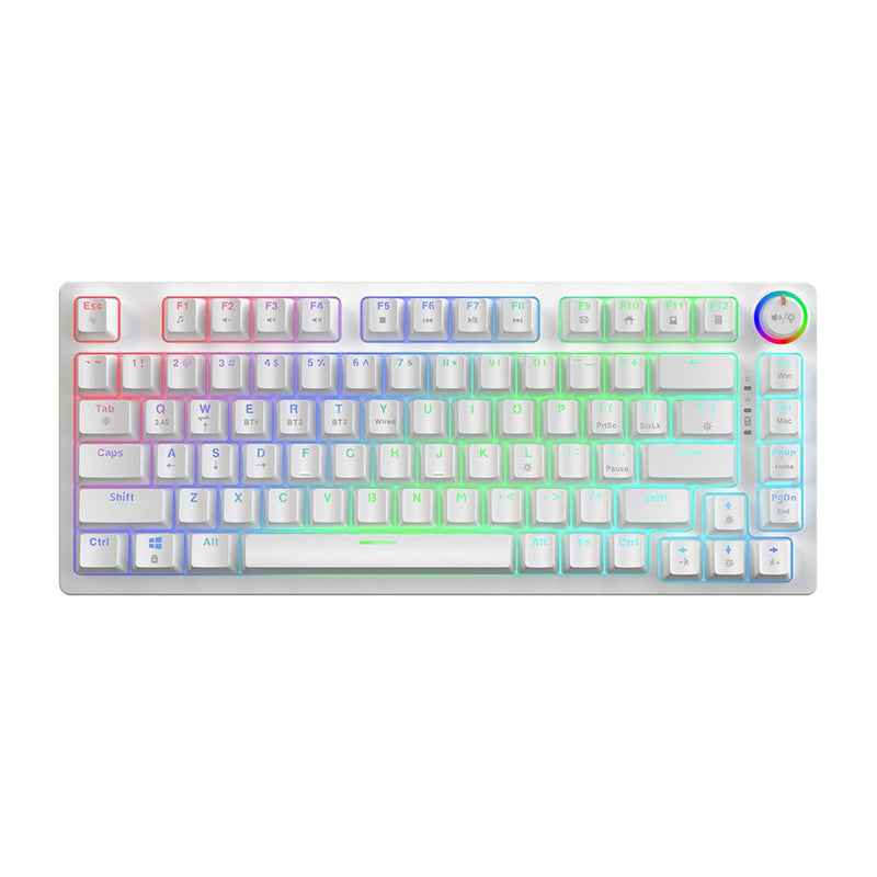 SAVIO PHENIX WHITE Wireless Mechanical Keyboard, Gateron Red Pro, ABS