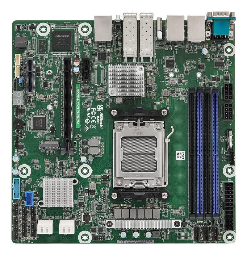 ASRock B650D4U3-2L2Q/BCM, 1xSKT LGA 1718, AMD Ryzen 9000, B650E, SATA, 1xM.2, 2x25GbE, 2xGbE, IPMI