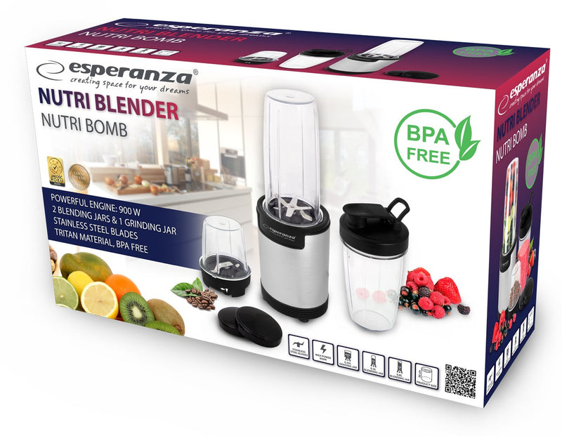 Esperanza EKM030 blender Tabletop blender 900 W Black, Stainless steel