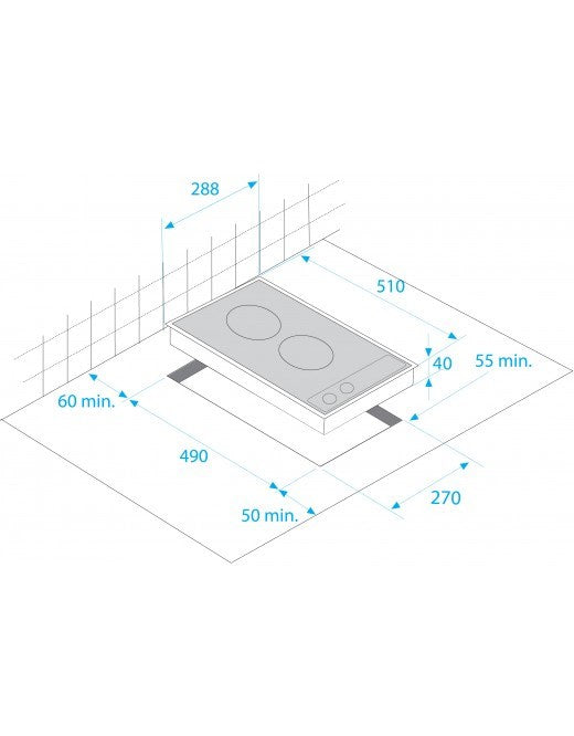 Beko HDCC 32200 X hob Black Built-in Ceramic 2 zone(s)