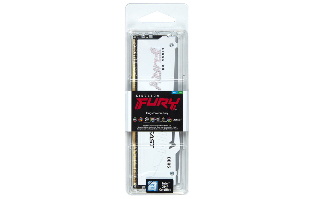 Kingston Technology FURY Beast 16GB 6000MT/s DDR5 CL36 DIMM White RGB EXPO