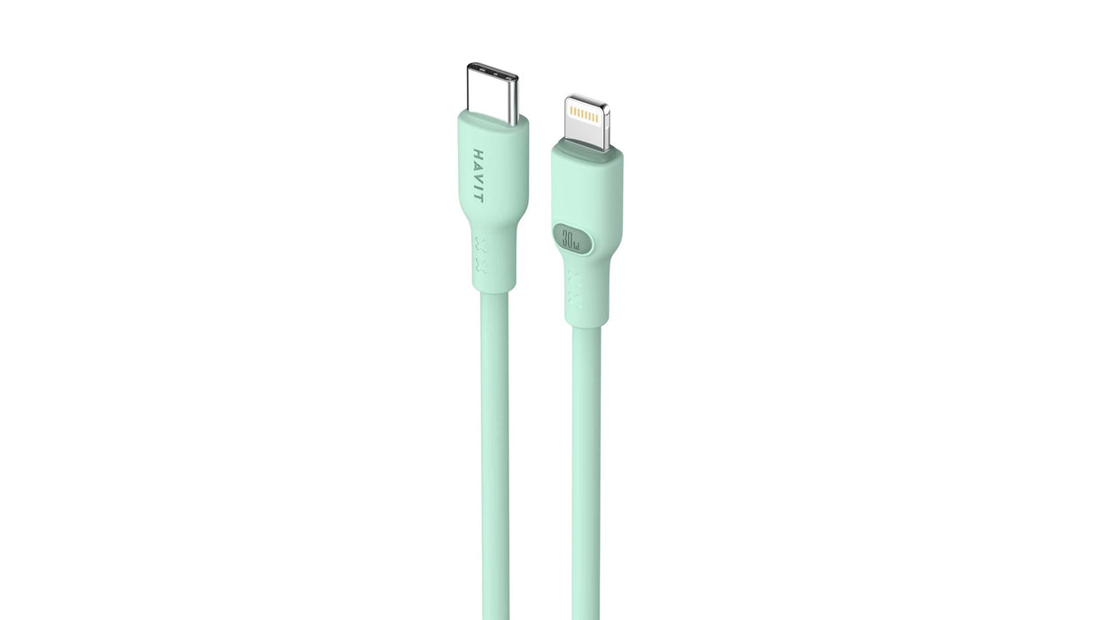 Havit CB6281 - USB Type C to Lightning cable, 1 m (green)