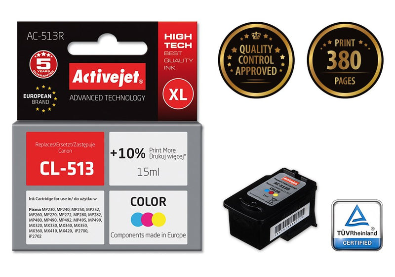 Activejet AC-513R Ink (replacement for Canon CL-513; Premium; 15 ml; color)