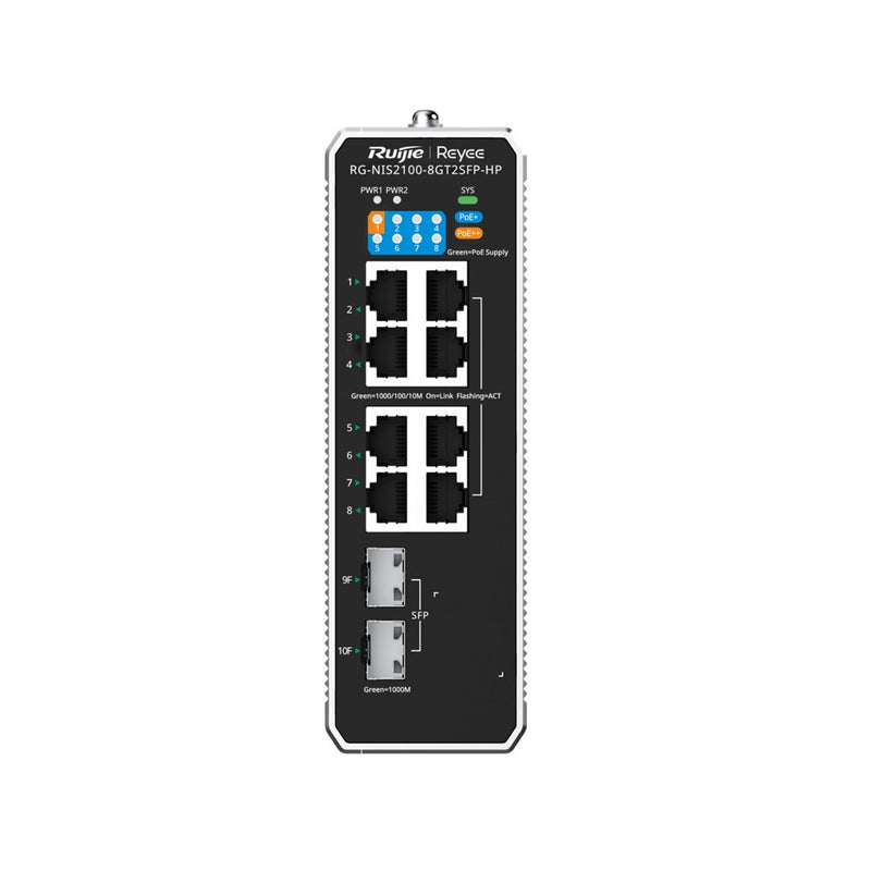 Ruijie Networks RG-NIS2100 Managed L2 Gigabit Ethernet (10/100/1000) Power over Ethernet (PoE) Black, Stainless steel
