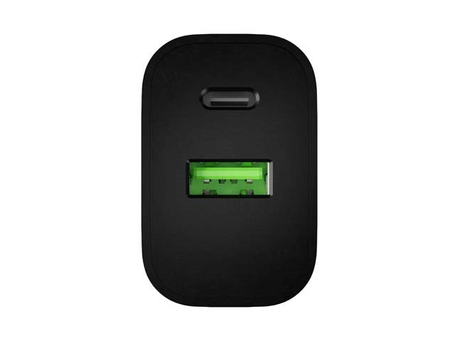 WALL CHARGER NATEC RIBERA 1X USB-A + 1X USB-C 20W BLACK