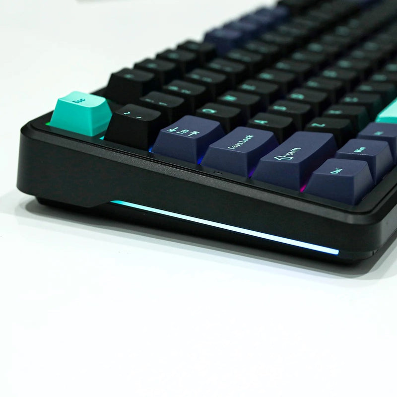 AULA Gasket F87 Pro Keyboard Black Cyan Blue GrayWoodV4 RGB