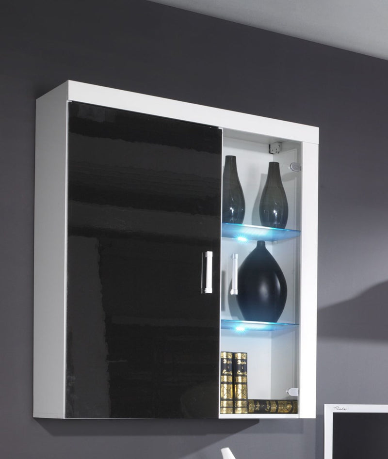Cama Hängeschrank SAMBA weiß/Schwarz Hochglanz