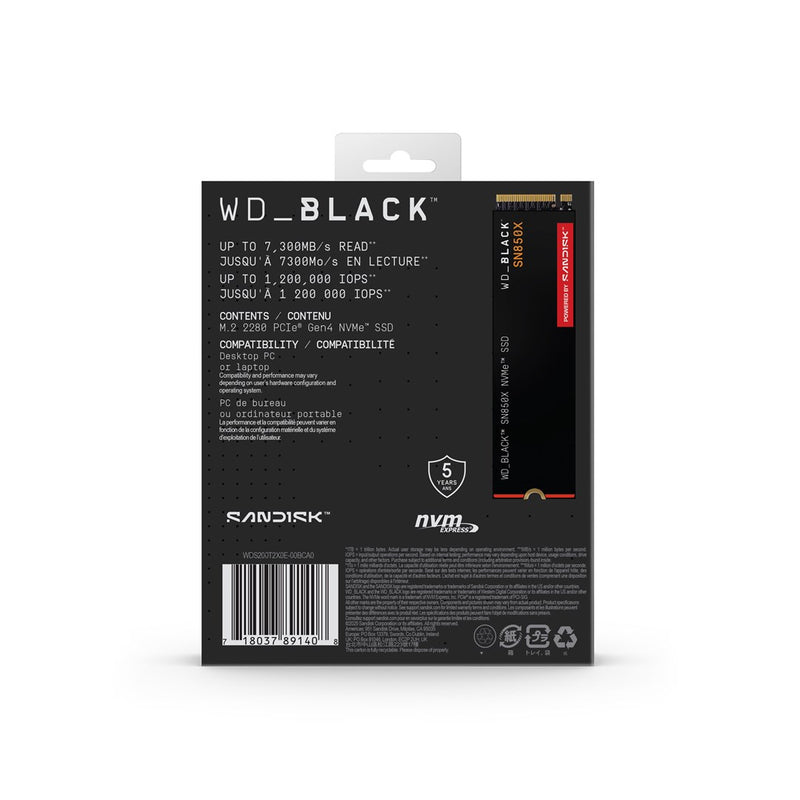 Western Digital Black SN850X 2 TB M.2 PCI Express 4.0 NVMe