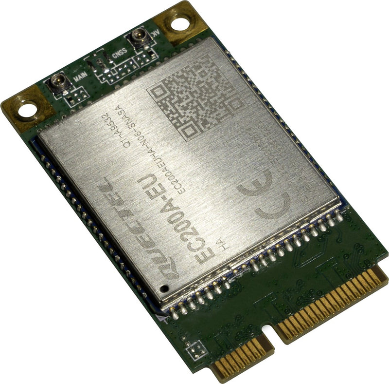 MikroTik 2G/3G/4G/LTE miniPCi-e card with 2 x u.FL connectors for International bands 1/3/5/7/8/20/28/38/40/41, CAT4