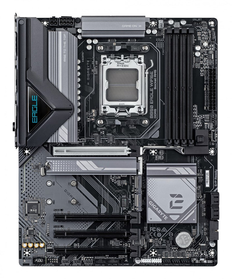 GIGABYTE B850 EAGLE WIFI6E Motherboard - AMD Ryzen 9000 Series CPUs, 8+2+2 Phases Digital VRM, up to 8200MHz DDR5 (OC), 1xPCIe 5.0 + 2xPCIe 4.0 M.2, G