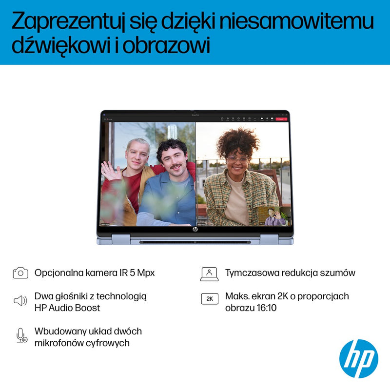 HP OmniBook 5 Flip 14-fp0004nw Intel Core 5 120U 2-in-1 Laptop 35.6 cm (14") 2K Touchscreen 16 GB LPDDR5 SDRAM 512 GB SSD Wi-Fi 6 (802.11ax) Windows 1