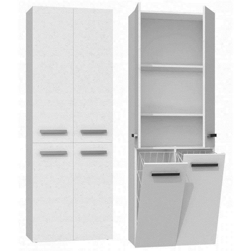 Meuble de rangement pour salle de bain Topeshop NEL 2K DD BIEL Blanc