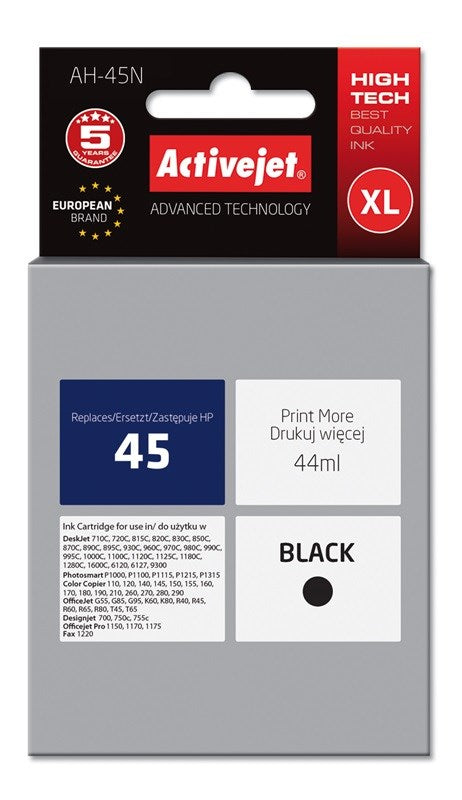 Activejet AH-45N Tintenpatrone (Ersatz für HP 45 51645A; Supreme; 44 ml; schwarz)
