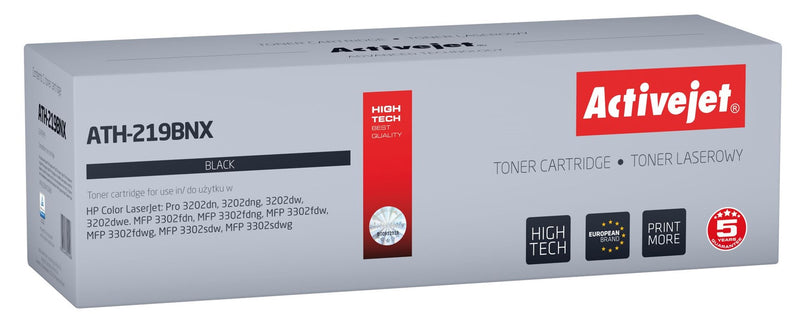 Activejet ATH-219BNX Toner für HP Drucker, Ersatz für HP 219X W2190X; Supreme; 3200 Seiten; Schwarz, mit Chip