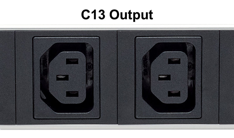 Intellinet Vertical Rackmount 24-Output Power Distribution Unit (PDU), 20 x C13 & 4 x Output C19, Removable Power Cable, Rear C20 Input