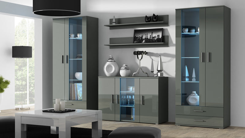 Sideboard Cama 120 cm SOHO S7 grau/grau Hochglanz