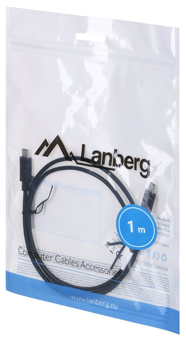 Lanberg CA-CMCM-10CU-0010-BK kabel USB 2.0 1m USB-C M/M  Black