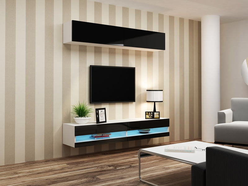 Cama TV stand VIGO NEW 30/140/40 white/black gloss