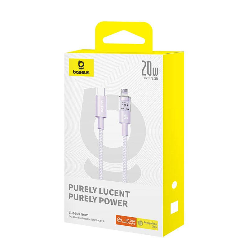Baseus Gem USB-C to iP fast charging cable 1 m 20 W Purple